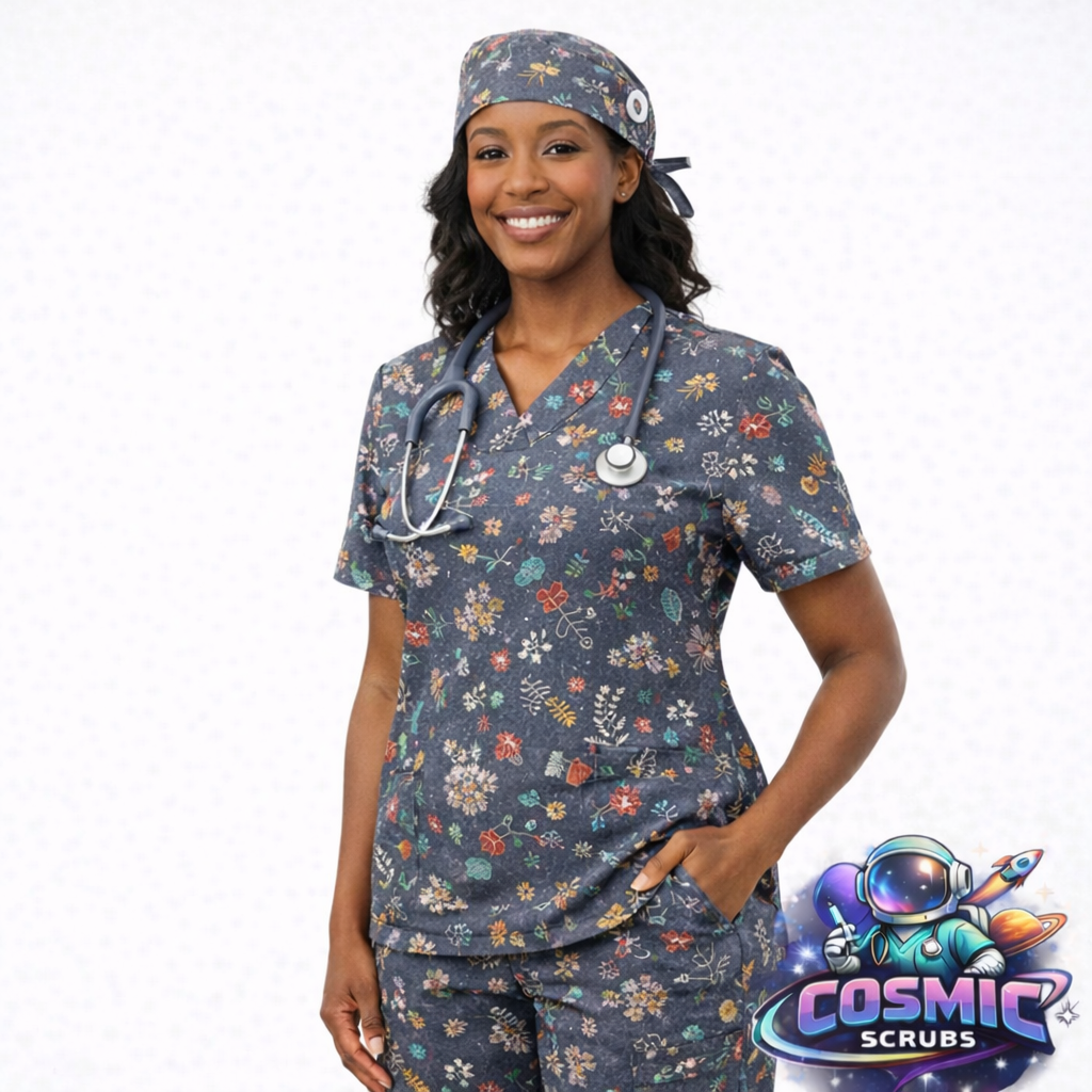 Gray Medley Scrub Cap