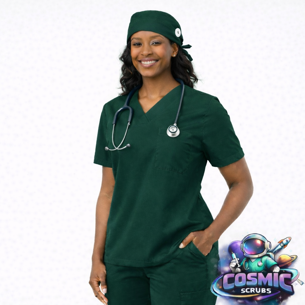 Forest Green Scrub Cap