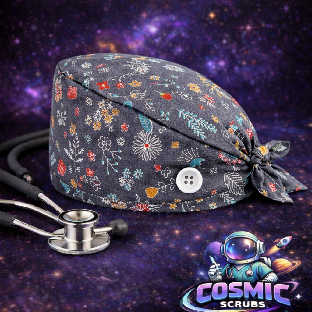 Gray Medley Scrub Cap